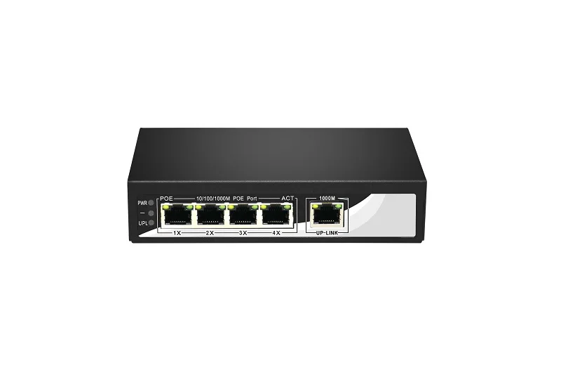 Коммутатор 10/100/1000M с 5 портами из которых 1 4 порта поддерживают POE IEEE 802.3af
