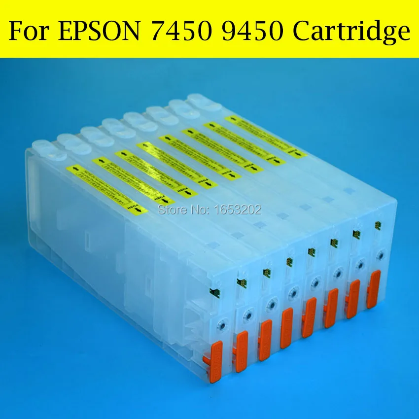 

8 шт./лот пустой T6122 T6123 T6124 T6128 патрон чернил для принтера Epson Stylus Pro 7450 9450 принтер с сбрасываемый чип