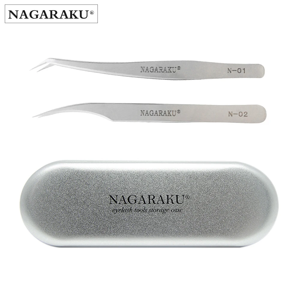 NAGARAKU контейнер для хранения из нержавеющей стали, N-01, пинцет для N-02, инструменты для макияжа, чехол, контейнер для пинцетов, 3 шт