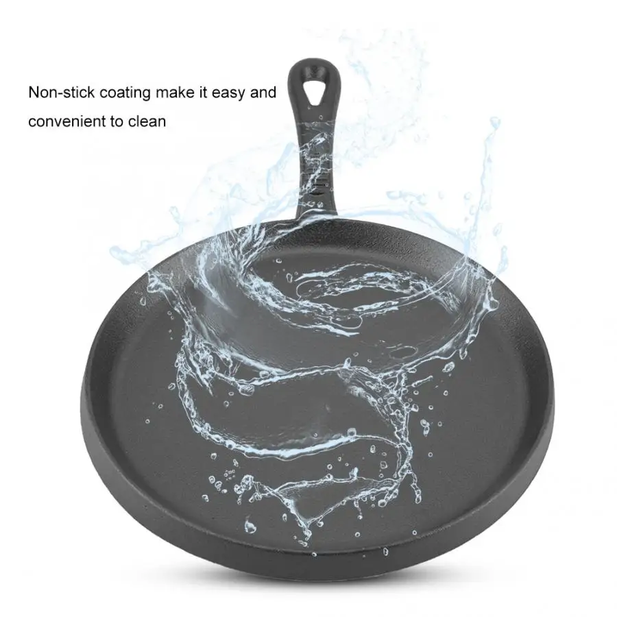 24 см антипригарная чугунная сковорода для барбекю инструмент приготовления
