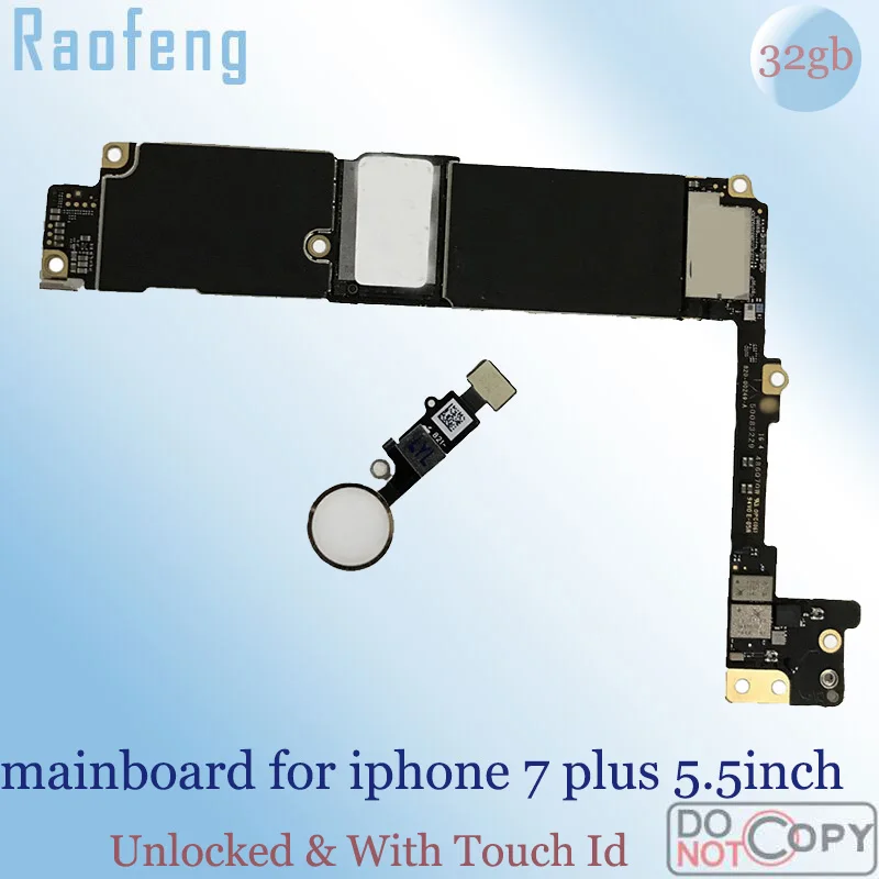 Raofeng с сенсорным ID разблокированная материнская плата для Apple iPhone 7 Plus 5,5 дюймов материнская плата с ios работает 32 Гб с чипами логическая плата