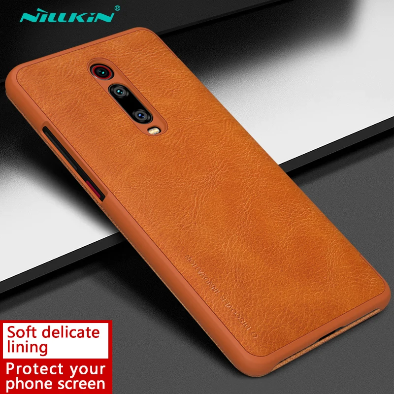 Коричневый Кожаный чехол Nillkin для Xiao mi Red mi K20/K20 Pro и mi 9 T Pro Qin серии откидные Чехлы Роскошные чехлы для телефонов задняя крышка - Цвет: Коричневый