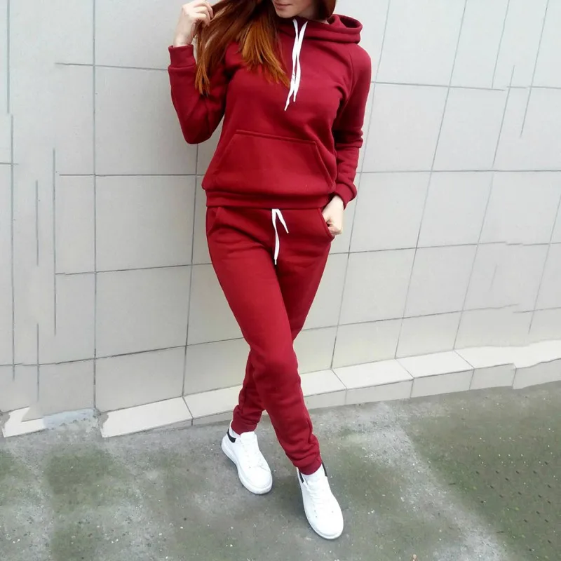 

Women Autumn Hoodies Sweater Set Two-piece Long Sleeve Women Sweaters Women's Casual Embroidery Tops