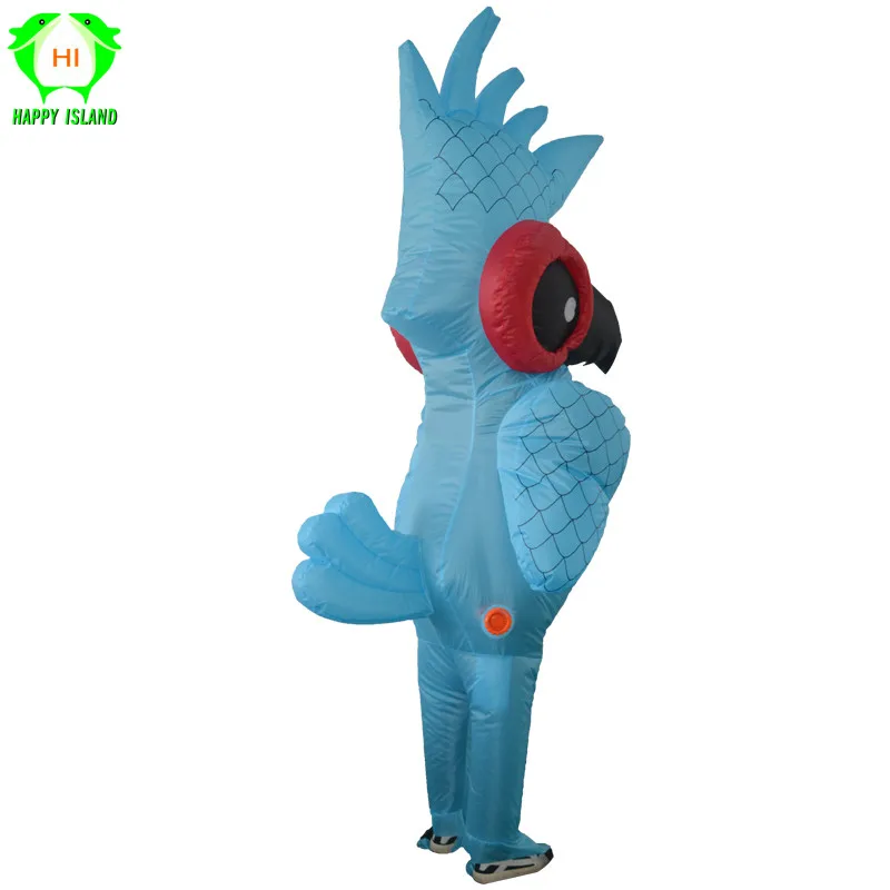 Надувной костюм попугая на Хеллоуин синий животного из мультфильма карнавальный