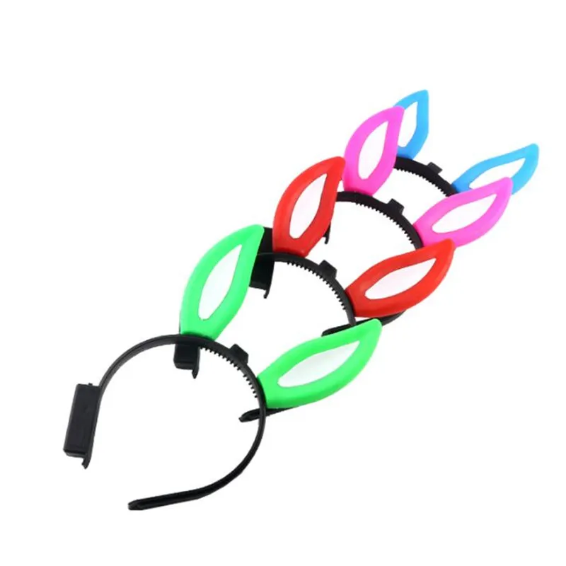 5 шт. светодиодный обруч с заячьими ушками мигающая повязка для волос головная