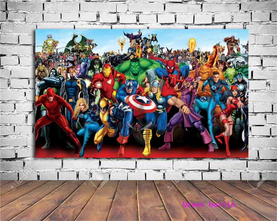 Супергерои Marvel DC Vs Marvel 1 панель настенная живопись маслом плакат напечатанная Картина на холсте картины для гостиной домашний декор