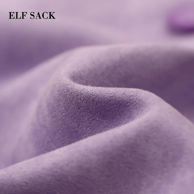 Женский Повседневный вязаный Тренч ELFSACK двубортный трапециевидной формы с