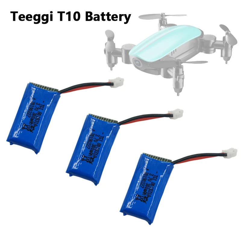 Teeggi T10 аксессуары для мини дрона 3 7 в 300 мАч Lipo батарея RC квадрокоптера запасные