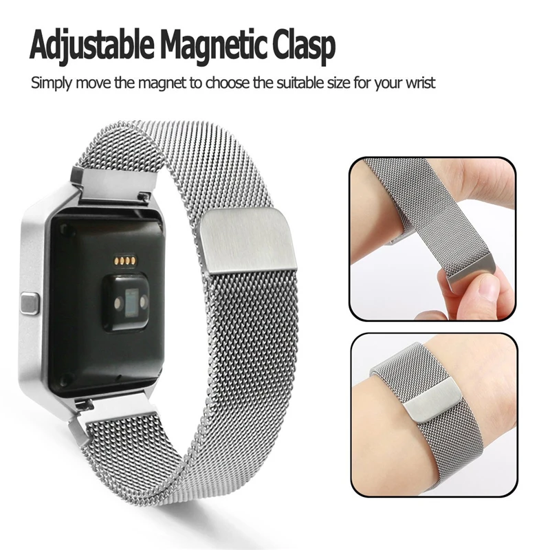 Bemorcabo для Fitbit Blaze Band с новой металлической рамкой, Миланская петля, браслет из нержавеющей стали, магнитный замок, ремешок для Fitbit Blaze