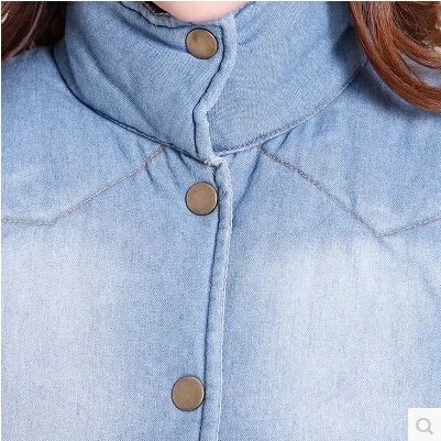 Женский винтажный жилет с хлопковой подкладкой джинсовый карманами