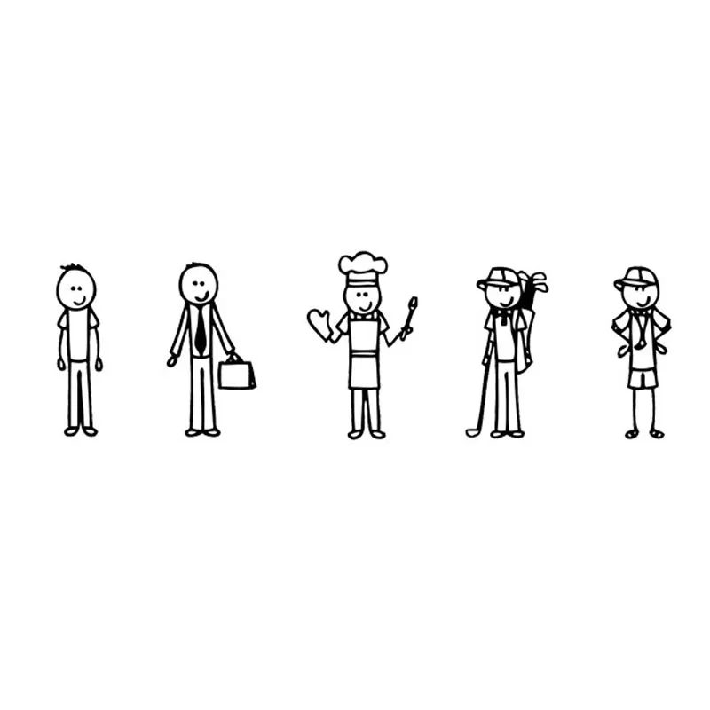 

Персонализированные Индивидуальные Стикеры, фигурки семьи, папы, автомобили, наклейки, покрывающие тело, модные виниловые наклейки, черный/...