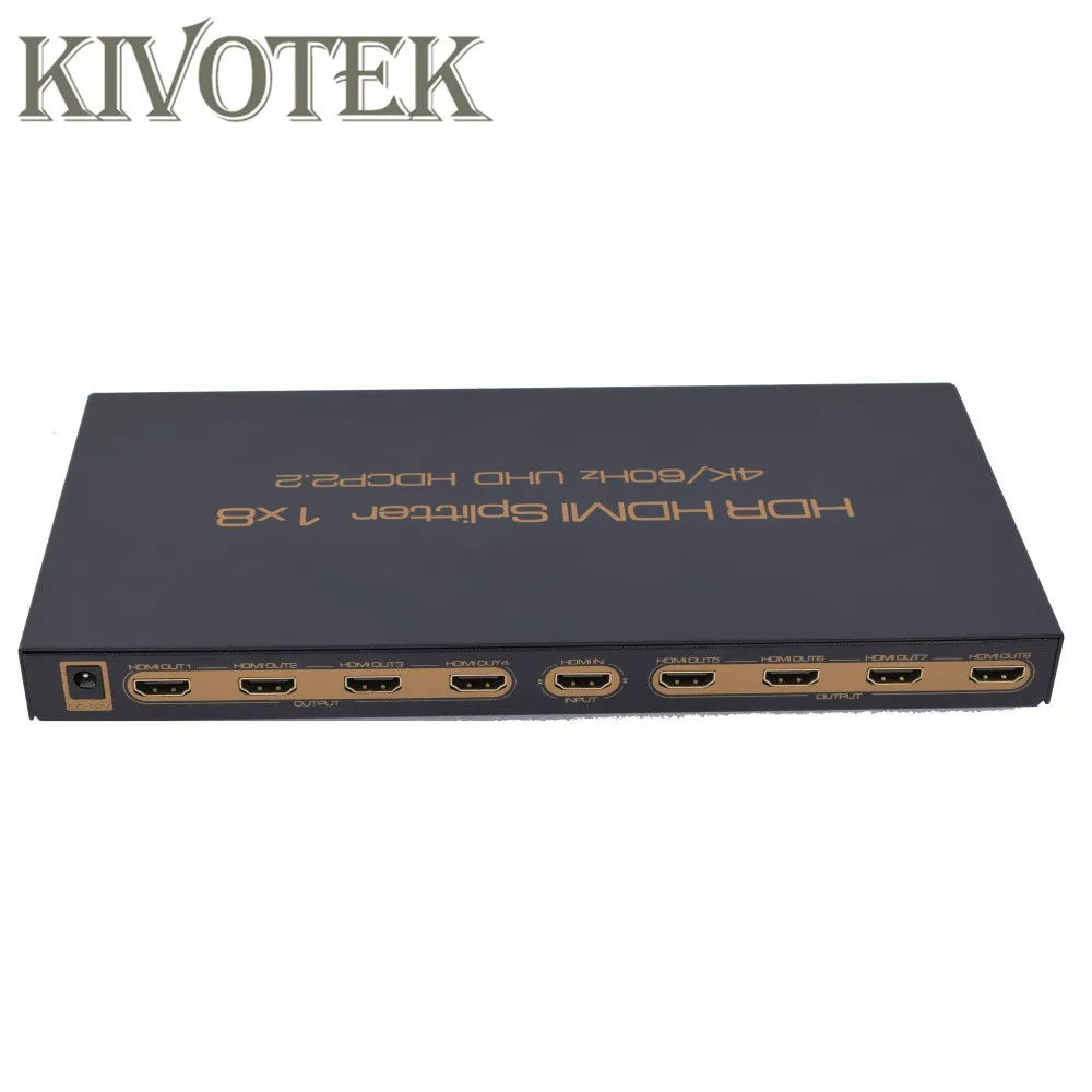 HDR 8 портов HDMI сплиттер переключатель 1x8 4K x 2 K/60 H 3D полный HD1080P разъем адаптер