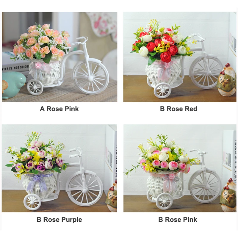 1 Набор лавандовой розы ручной работы тканый пластиковый велосипедный цветочный