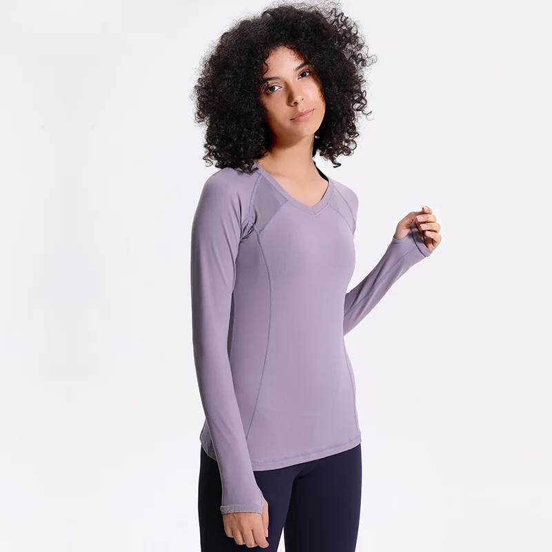 Профессиональный Быстросохнущий женский спортивный Топ Фитнес длинный рукав