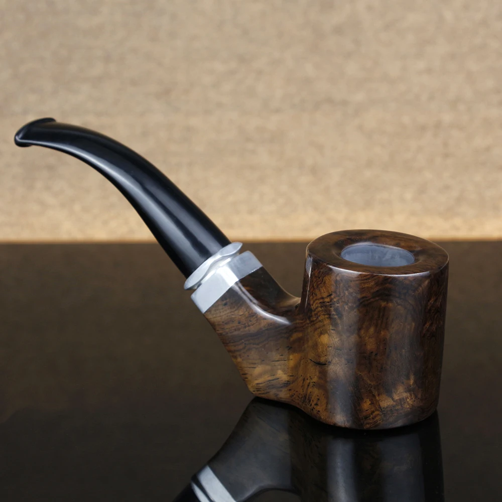 Top Grade Ebony Wood Pipe with 9mm Filter, Smoking Tobacco Pipe - Free Tools Gift Set, Flat Bottom Wooden Pipe, Smoking Pipe image 3