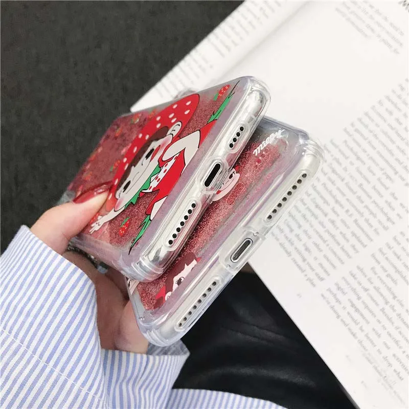 JIBAN Korea Cute Cartoon Phone Case for IPhone 8Plus Fashion Liquid Quicksand Soft Back Cover Iphone XS MAX/XR 6 6s 6plus 7 |