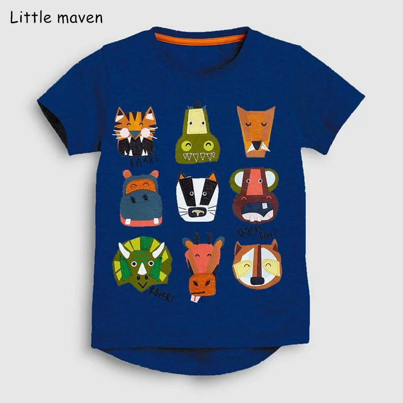 Little maven/детская одежда летняя для маленьких мальчиков футболки с короткими