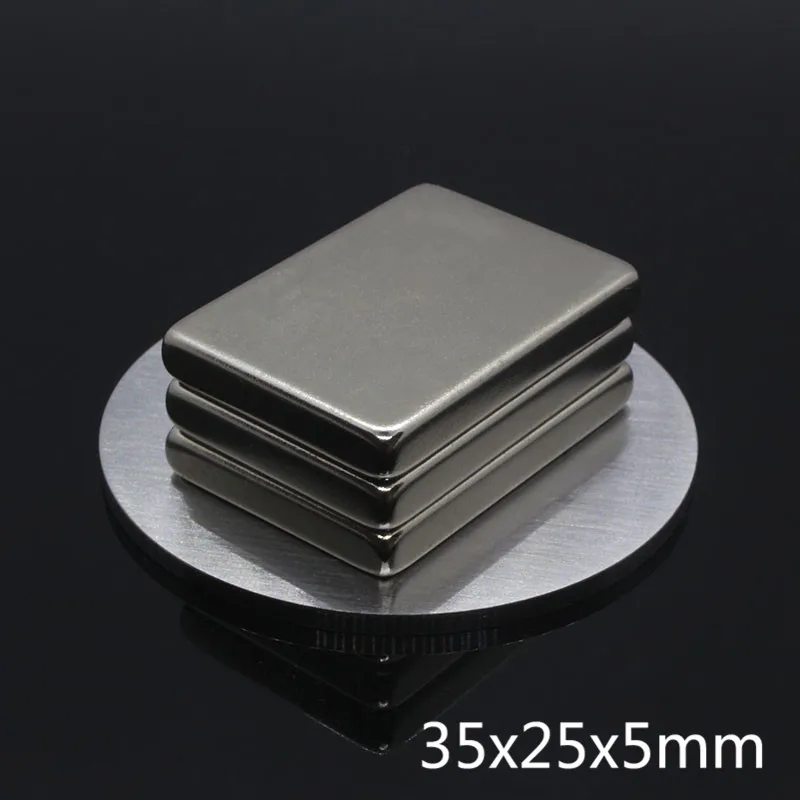 2pcs 35*25*5 N35 NdFeB Super Strong Block Cube 35mm x 25mm 5mm Rare Earth Permanent Neodymium Magnet 35x25x5 Free Shipping | Обустройство