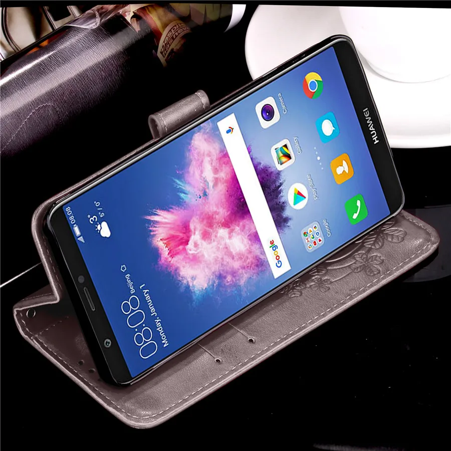 Смарт-чехол huawei P с откидной крышкой 5 65 дюймов цветочным узором Магнитный кошелек