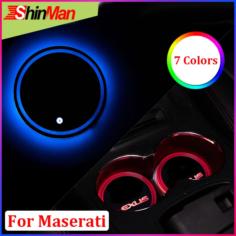 Блестящие атмосферные огни USB подстаканник Автомобильные светодиодные