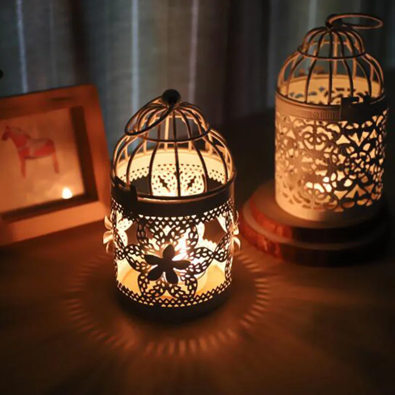 Candlestick European Style Iron Craft Romantic Night Ornament Home Decor
