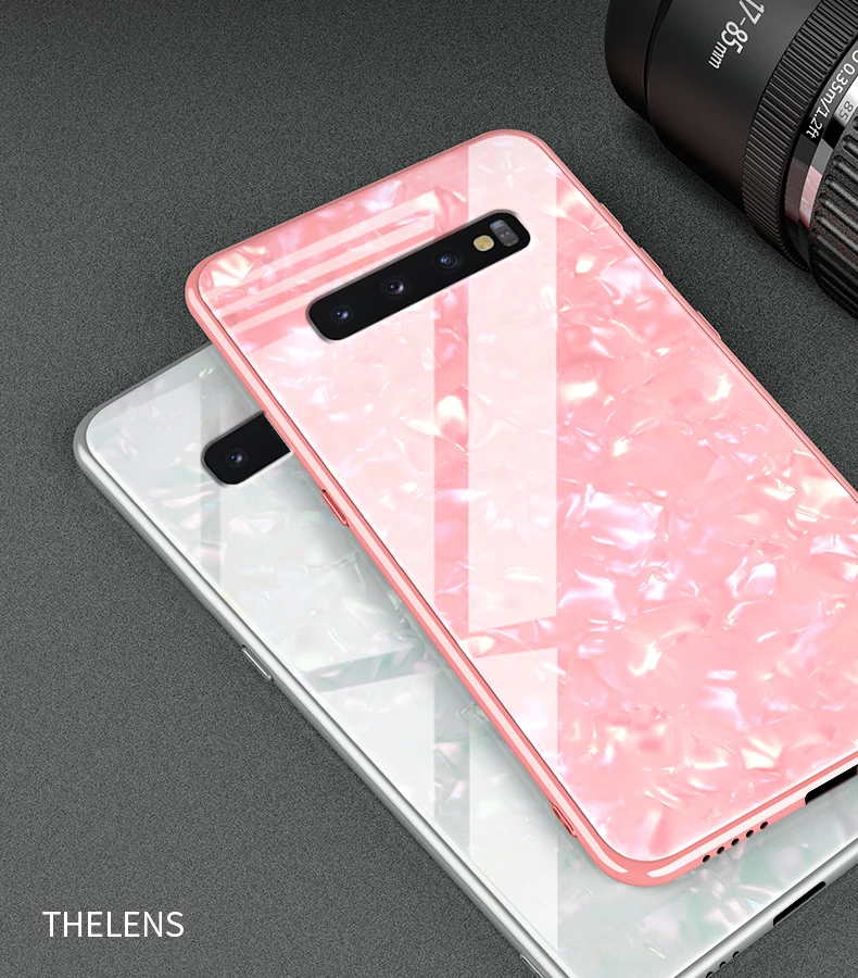Роскошный Мраморный чехол для samsung Galaxy S10 S8 S9 Plus S10e охлаждающий яркий чехол из закаленного стекла для телефона для samsung Note 9 8