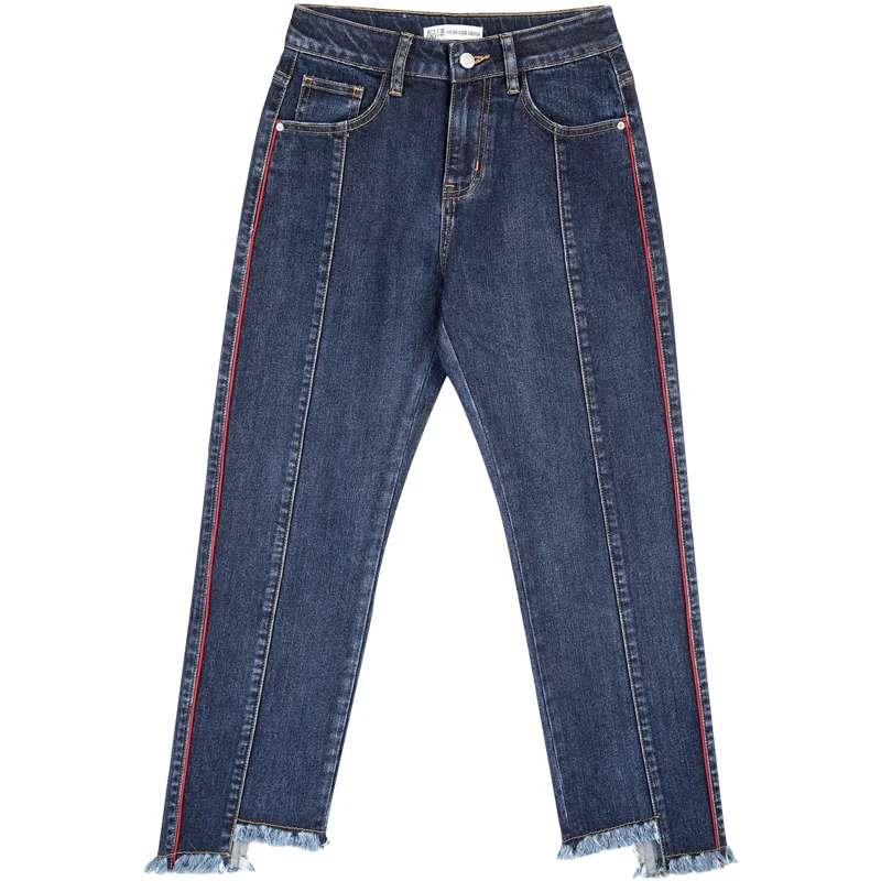 LEIJIJEANS новые осенние высокие уличные Стильные с боковой полосой плиссированные