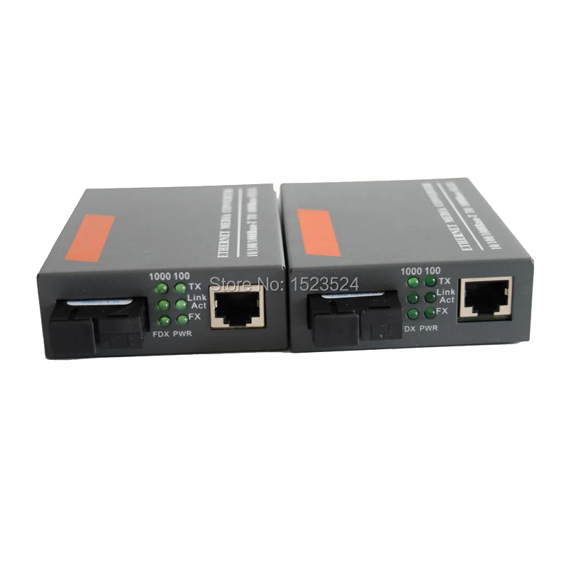 1 pair htb gs 03 ab gigabit fiber optical media converter 1000mbps single mode single fiber sc port 20km external power supply free global shipping