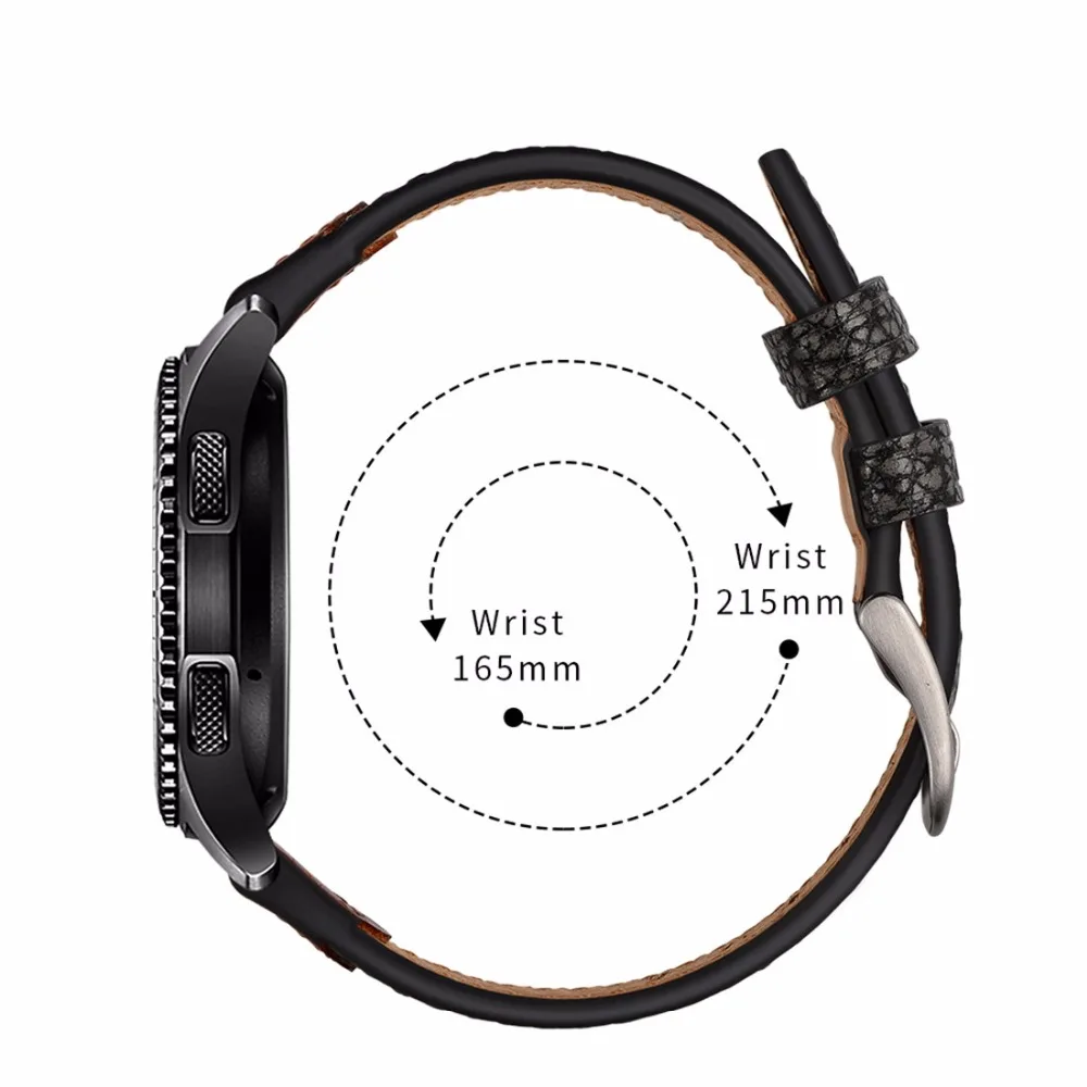 46 мм кожаный ремешок для samsung gear S3 Classic/Frontier 22 мм ремешок для часов браслет ремень Сменные аксессуары