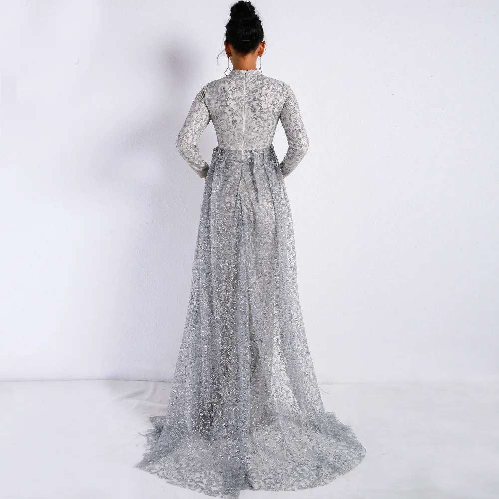 Женское вечернее платье-Кафтан weiyin Abaya длинное платье с блестками и длинными