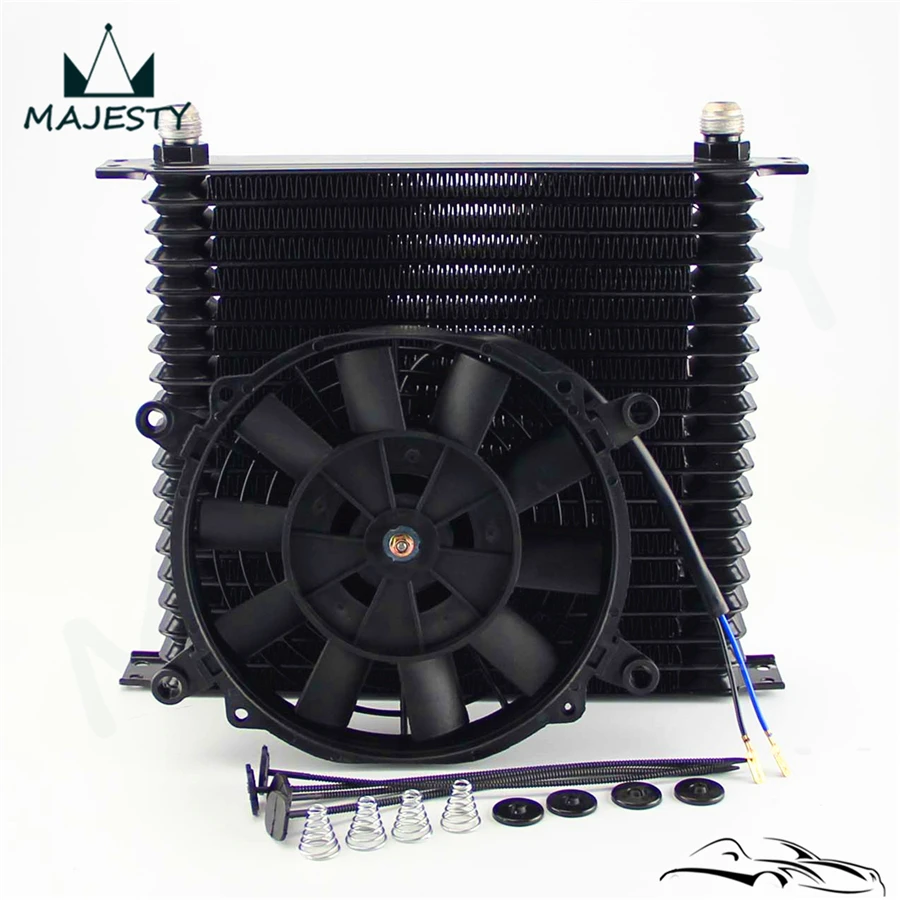 Масляный радиатор двигателя AN10 Trust 19 рядов 10 6x12x2 + 7 дюймов|engine oil cooler|oil coolerfan kit |
