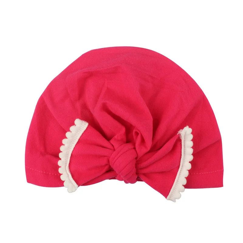 New Bow Baby Hat for Girls Candy Color Beanie Cap Toddler Turban Elastic Cotton Girl Accessories 1 PC | Детская одежда и обувь
