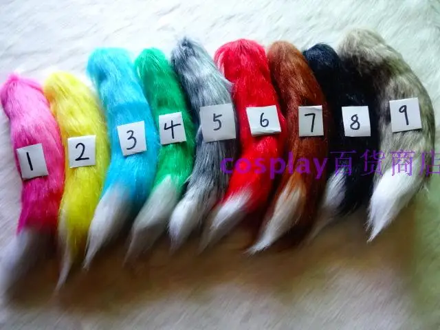 

Fox Plush Ears Tails Amine Japan Cosplay Props Cos Wicked Wolf Tail Beige-white