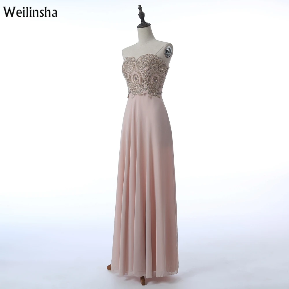 Weilinsha 2017 На Складе Длинные Вечерние Платья Прямо Длиной До Пола Милая Vestido де