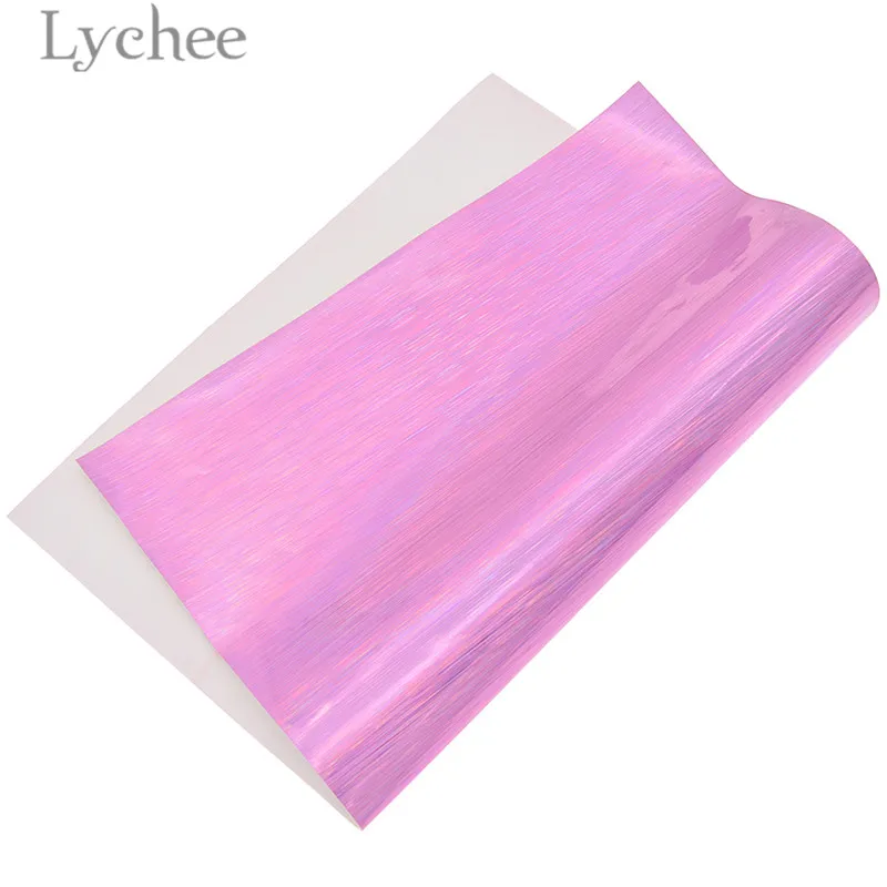 Lychee A4 Hologram Faux Leather Fabric High Quality Pure Color Synthetic DIY Material For Handbag Garments | Дом и сад