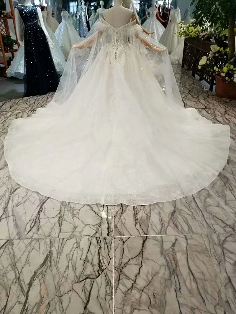 LS179445 sweetheart crystal wedding dresses with beads special off shoulder short sleeves bridal gown 2018 latest design | Свадьбы и