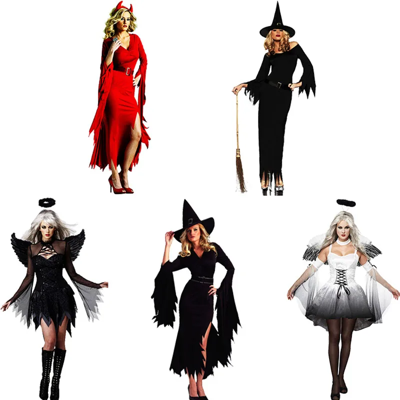Женский карнавальный костюм ведьмы дьявола ангела для взрослых женщин вечеринок