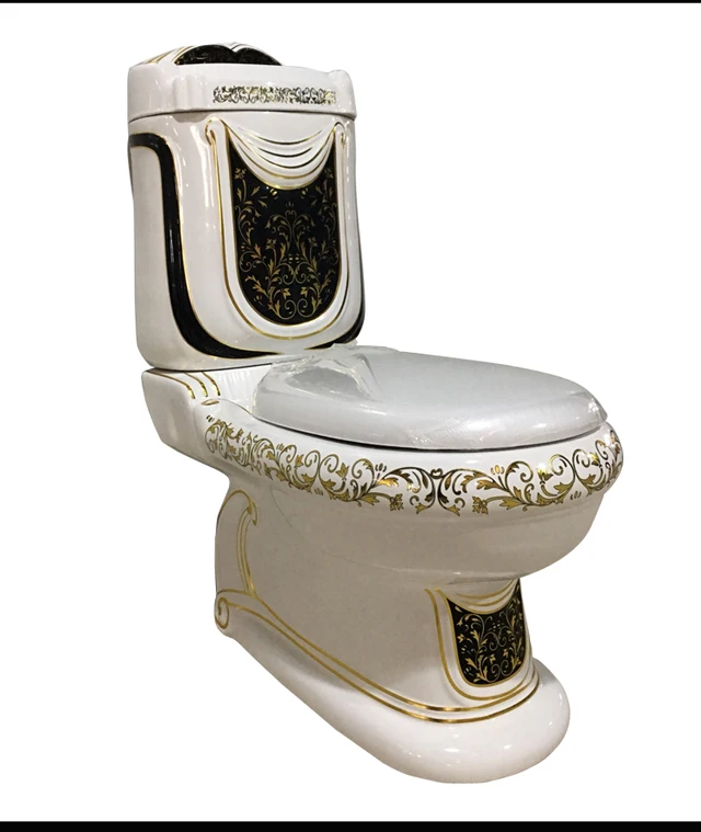 Black gold toilet Европейский цвет Туалет бытовые раздельные туалеты цвет золотой стены ряд Роскошные туалеты отель Вилла 250 - Цвет: Black gold toilet