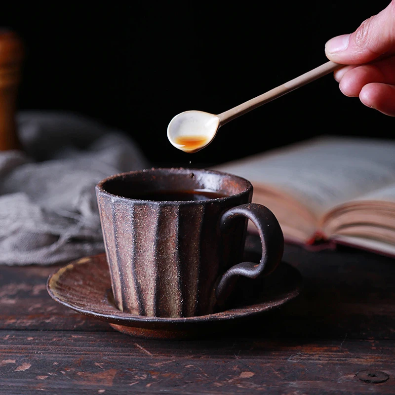 200 мл винтажная чашка для кофе из грубой керамики в японском стиле керамическая