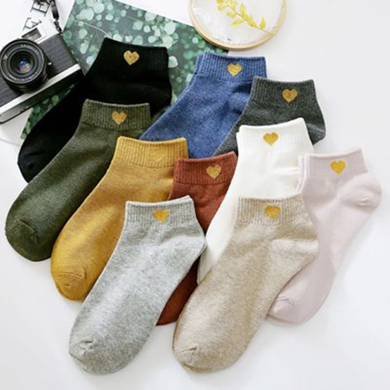 Горячая Распродажа Летние низкие носки женские хлопковые дышащие золотые