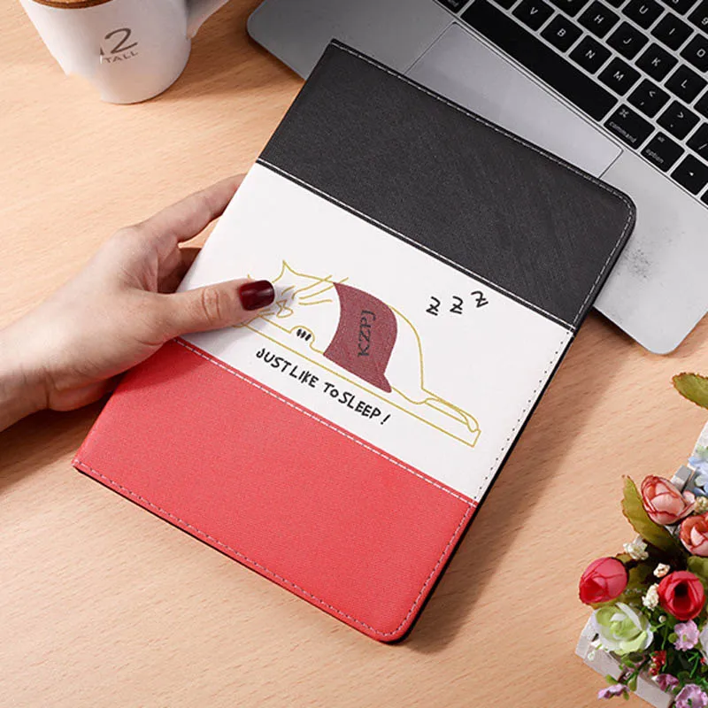Красный Чехол с рисунком кота для нового iPad Mini 5 Folio Stand Smart Cover Auto Wake Up/Sleep для Apple iPad Mini 5 защитные чехлы - Цвет: Красный