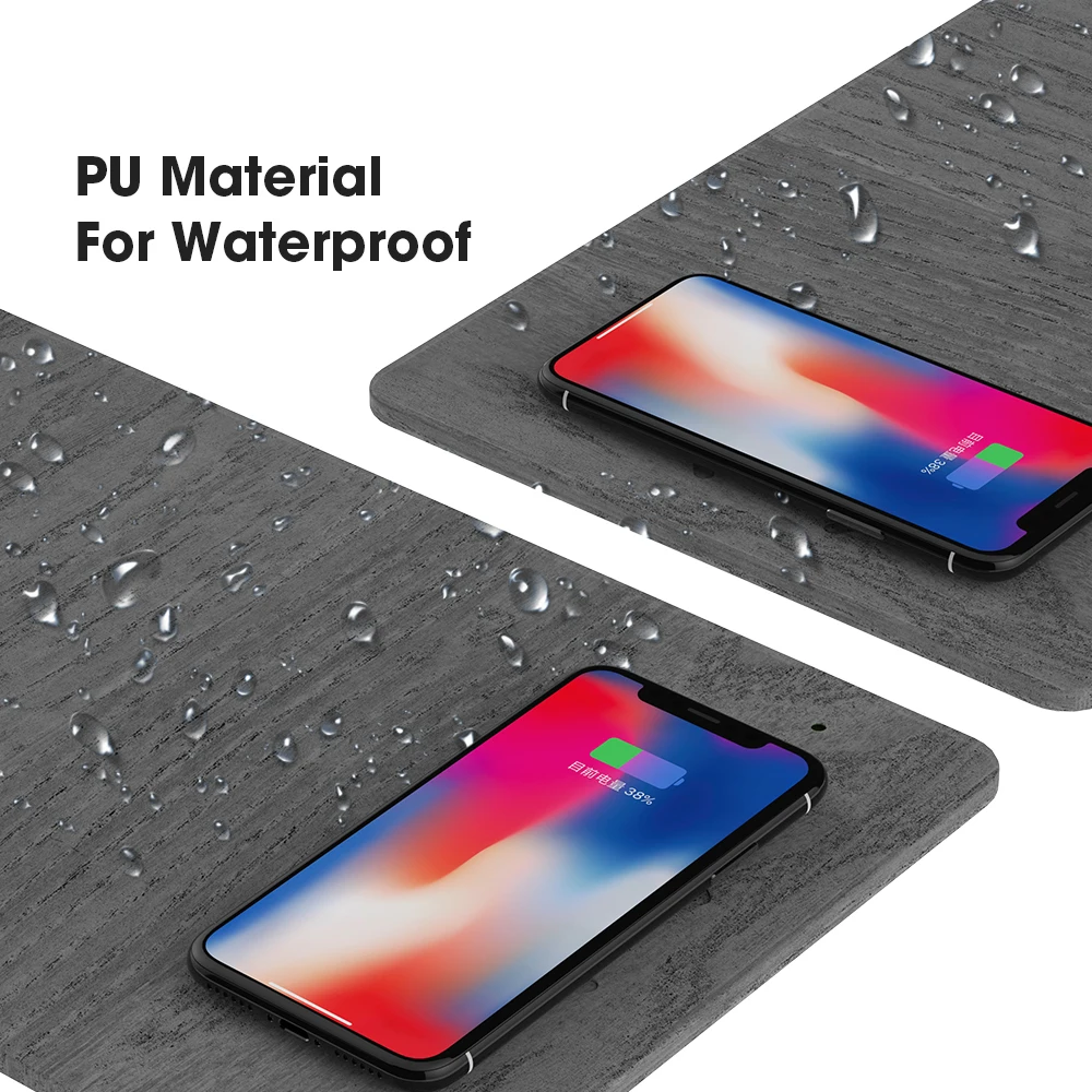 SIKAI Mobile Phone Qi Wireless Charger Charging Mouse Pad Mat for Samsung Galaxy Note 8 PU Leather Mousepad iPhone X/XS | Мобильные