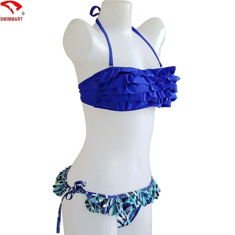 Swimmart сексуальный купальный костюм из двух частей с цветком три слоя бикини