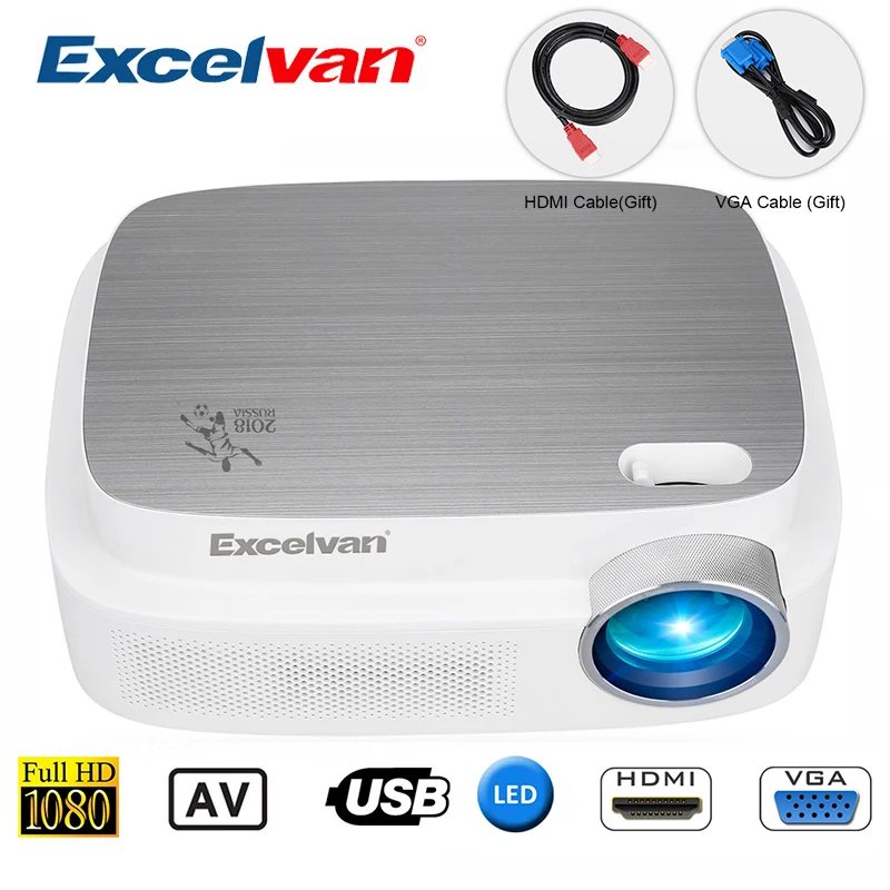Excelvan Q7 светодиодный ЖК проектор 200 ANSI 3300 люмен 1280*800 HD видеопроектор HDMI VGA