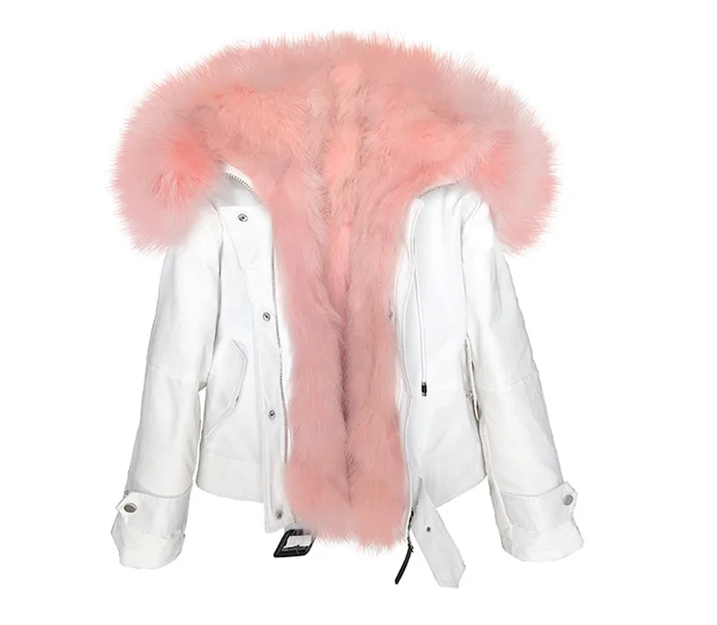 Зимняя куртка для женщин белая черная натуральный Лисий мех подкладка из