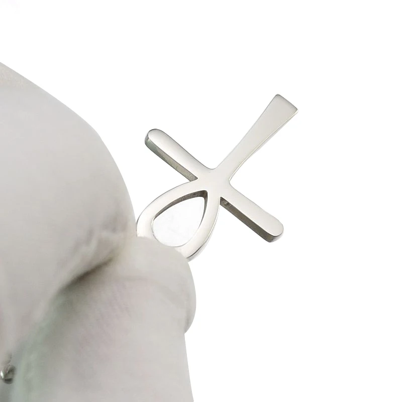 Цепочка с подвеской в виде креста на ногу из нержавеющей стали 60 см|steel bead chain|steel