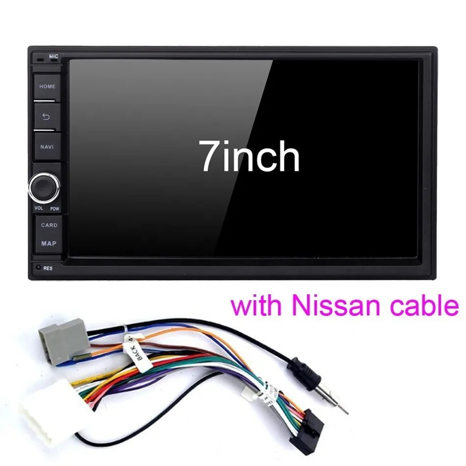 4G with Nissan cable Android 8,0 Универсальный двойной 2 Din для Nissan VW Toyota аудио стерео gps Навигатор Радио автомобильный мультимедийный панельный размер 178*100 мм - Цвет: 4G with Nissan cable