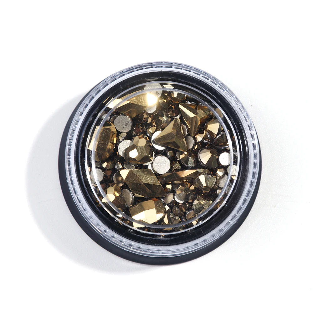 1 Bottle Irregular Flatback Diamond Nail Rhinestones 3D Art Decorations Mixed Sizes Shiny Gems Manicure Accessories SA768 | Красота и