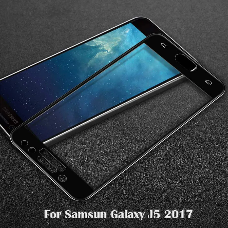 Закаленное стекло для Samsung Galaxy J5 2017 чехол с полным покрытием Защита экрана J 5 J530