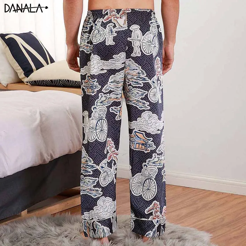DANALA повседневные свободные мужские штаны для сна полосатые брюки отдыха Мужская